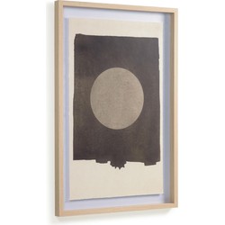Kave Home - Schilderij Naira cirkelvormig in zwart 60 x 90 cm