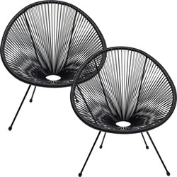 Fauteuil Acapulco Set van 2 Mono Zwart