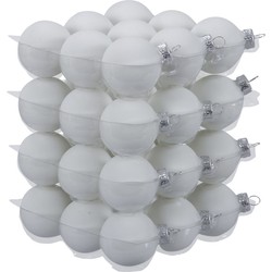 36x Witte glazen kerstballen 4 cm mat - Kerstbal