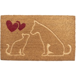 Clayre & Eef Deurmat  75x45 cm Bruin Kokosvezel Rubber Rechthoek Kat en hond Kokosmat