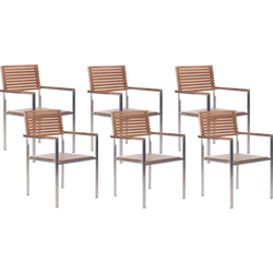 VIAREGGIO II - Tuinstoel set van 6 - Lichte houtkleur - Teakhout