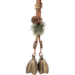 Clayre & Eef Ouderwetse Deurbel 8x12x50 cm Bruin Metaal