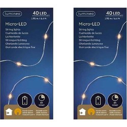 6x stuks LED kerstverlichting micro warm wit 40 lampjes - Lichtsnoeren