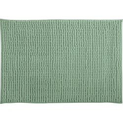 MSV Badkamerkleed/badmat tapijtje voor op de vloer - groen - 40 x 60 cm - Microvezel - Badmatjes