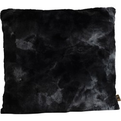 PTMD Linde Black faux fur cushion square L