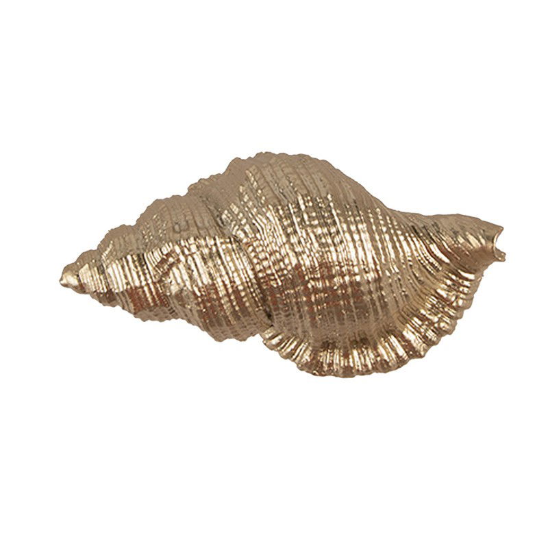 Clayre & Eef Deurknop Schelp 8x4x5 cm Goudkleurig Polyresin - 