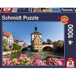 Schmidt Schmidt puzzel Bamberg, Regnitz en het oude stadshuis - 1000 stukjes - 12+