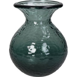Vase aus recyceltem Glas petrol 15x15x18,5 cm - HD Collection