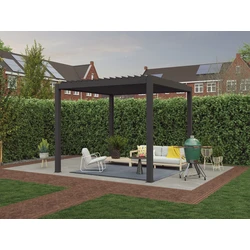 Aluminium pergola premium met lamellen, 300 x 300 cm