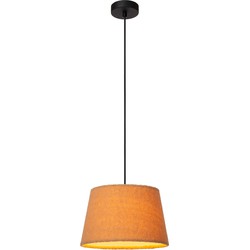 Softy okergeel konische hanglamp met katoen E27