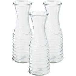 Secret de Gourmet schenk Karaf - 3x - 1 liter - glas - D10 x H26 cm - Schenkkannen