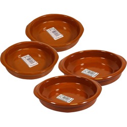 Set van 4x stuks tapas bakjes/schaaltjes Alicante met handvatten 12 en 16 cm - Snack en tapasschalen