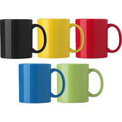 Bellatio Design Koffie mokken/bekers Nantes - 10x - keramiek - multi kleuren - 300 ml - Bekers