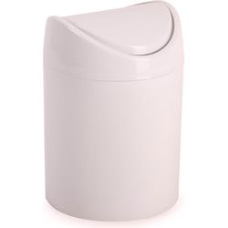 Plasticforte Mini prullenbakje met klepdeksel - roze - 1,4L - 17 cm - Prullenbakken