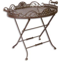 A BROWN IRON BUTLER TABLE