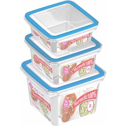 Diepvries/koelkast voedsel bewaarbakjes set van 10x stuks diverse formaten - Vershoudbakjes