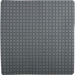 MSV Douche/bad anti-slip mat badkamer - rubber - grijs - 54 x 54 cm - Badmatjes