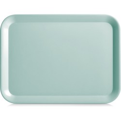 Zeller Dienblad - aqua blauw - kunststof - 44 x 32 cm - rechthoekig - Dienbladen