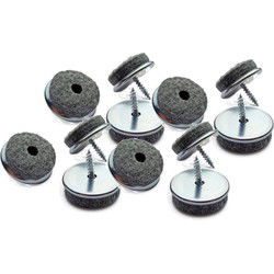 Viltglijders - 32x - bruin - metaal - 20 mm - meubelbeschermers - Meubelviltjes