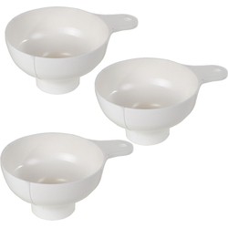 Set van 3 Trechters voor wit plastic potje 12,5 x 17 x 8 cm