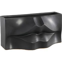 PTMD Moush Bloempot - 30 x 13 x 15 cm  - Keramiek - Zwart