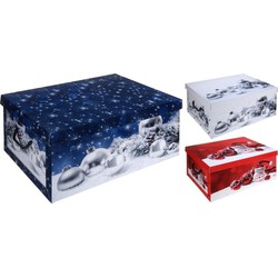 Pakket van 3x stuks witte kerstballen opbergdoos 51 cm - Kerstballen opbergboxen