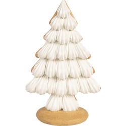 Clayre & Eef Kerstdecoratie Kerstboom 17x11x26 cm Beige Kunststof