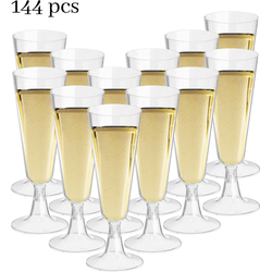 OTIX Kunststof Champagne Glazen - Herbruikbaar - 144 stuks - 150ml - Transparant - Kunststof - MERIDIAN