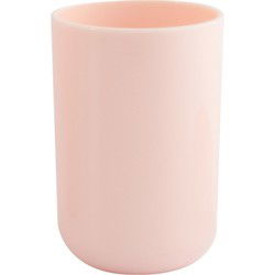 MSV Badkamer drinkbeker Porto - PS kunststof - lichtroze - 7 x 10 cm - Tandenborstelhouders