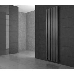 Badkamerradiator middenaansluiting 480x1800 mm antraciet met LuxeBath universele aansluitset