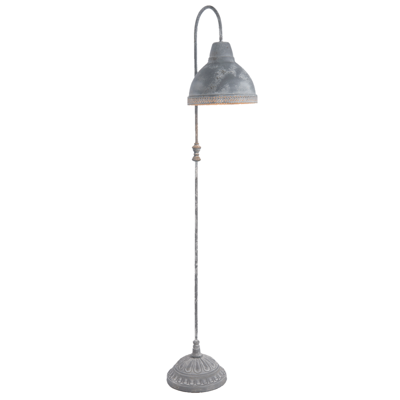 Vloerlamp - 26*33*148 cm e27/max 1*60w - grijs - ijzer / kunststof - rond - Clayre & Eef - 5LMP238 - 
