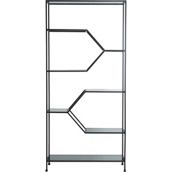 Light&living Kast open 100x34x214 cm AINO smoke glas+mat zwart