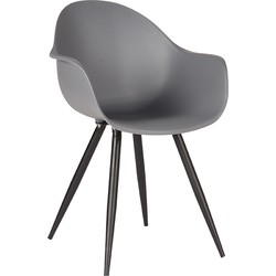 LABEL51 Eetkamerstoel Luca - Antraciet - Kunststof - Black Frame