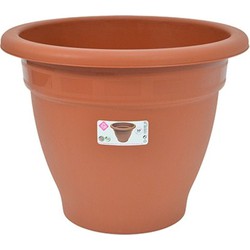 Terra cotta kleur ronde plantenpot/bloempot kunststof diameter 50 cm - Plantenpotten