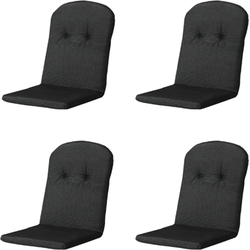 Madison -  Kuipstoelkussen Hoge Rug Rib black - Ca. 96x45 cm - Set van 4