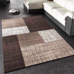 Laagpolig Modern Vloerkleed Modilia - Geblokt - Bruin - 230x320 cm