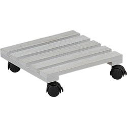 Kesper Plantenpot trolley - hout - grijs - 30 x 30 cm - Planten onderzetter