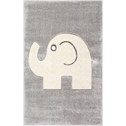 Safavieh Contemporary Indoor Woven Area Rug, Carousel Kids Collection, CRK165, in Grey & Ivory, 99 X 160 cm