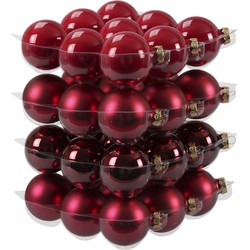 Othmar Decorations Kerstballen set - 36x stuks - glas - rood - 6 cm - mat/glans - kerstversiering - Kerstbal