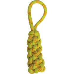 HAPPY PET TWISTED TUGGER FLOSTOUW GEEL / ORANJE 32X8X8 CM