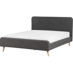 Beliani RENNES II - Tweepersoonsbed-Grijs-Polyester