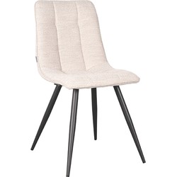 LABEL51 Eetkamerstoel Jelt - Naturel - Boucle - Black Frame