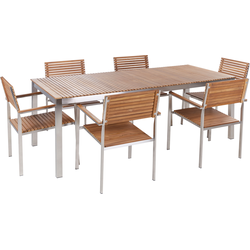 VIAREGGIO II - Tuinset voor 6 - Lichte houtkleur - Teakhout