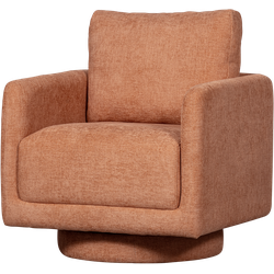 WOOOD Oscar Draaifauteuil - Chenille - Salmon - 64x78x79