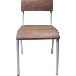Originele stoel walnoot parelwit per 2 stuks