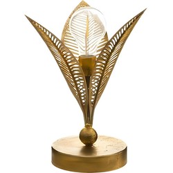 Atmosphera Tafellamp Goud - Blad - Art deco lamp - H24,5 cm - Slaapkamer/Woonkamer - Tafellampen