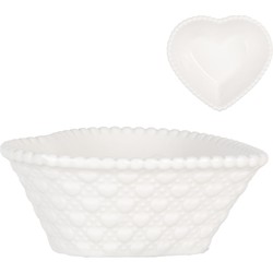 Clayre & Eef Kom 75 ml Wit Keramiek Hartvormig