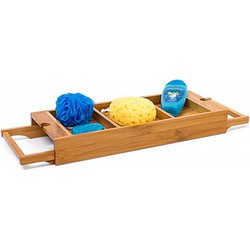 Decopatent® Universeel Badrek verstelbaar van 53 -> 90 Cm - Bamboe - Houten - Badplank voor op bad