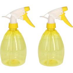 2x Waterspray plantensproeiers geel 500 ml - Plantenspuiten