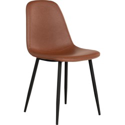 Stockholm Dining Chair - Chair in light brown vintage with black legs - set of 2